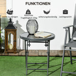 Outsnuuy Folding Table, Glass Top, 45x50cm, Black