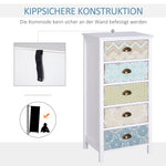 Chest of Drawers, 5 Drawers Anti-Tip, Colorful