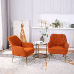 Lounge Chairs, Versatile Accent Seating (Set of 2), Orange Velvet
