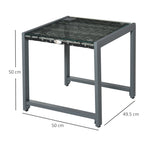 Garden/Side Table Tempered Glass Polyrattan Aluminum