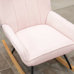 Rocking Chair Padded Relaxing Chair with Sherpa Fleece, Pink