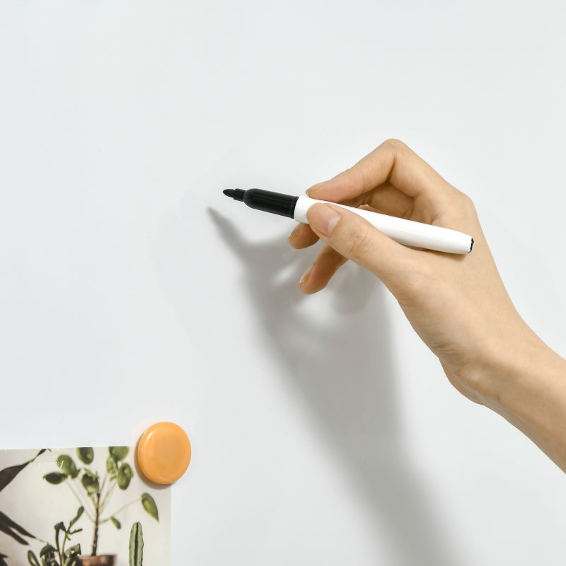 Magnetic whiteboard with 4 markers, 1 eraser, 10 magnets, easel and wall mounting