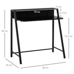 Computer Desk with Storage, Cable Management, Metal Black