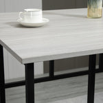 Dining Set, 6-Piece with 2 Bar Tables and 4 Stools, Industrial Design, Gray and Black Chipboard and Steel