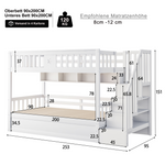 Wooden Bed 90x200cm, Hydraulic Storage, Stairs, Shelves, Loft/Bunk/Youth Bed, White