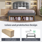 Upholstered Single Bed with Adjustable Headboard, Drawers and Storage, 90x200cm, Grey Velvet