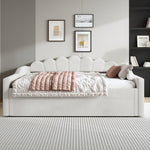 Daybed, Upholstered with LED Belt & Pull-Out, 140x200cm, Beige