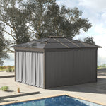 Gazebo Side Panels, 4-Piece Set with Hooks 302 x 205 cm, Light Grey Polyester