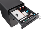 Mobile File Cabinet 3 Drawer Legal/Letter/A4 Under Desk Steel Black