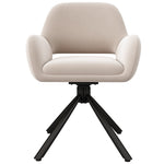 Swivel Dining Chair Set of 4 with Handrails, Modern and Simple, Beige Velvet