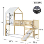 Children's Bed with Roof Design & 2 Drawers - 90x200cm, Wood & MDF