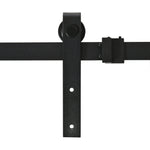 Single Sliding Door Track System Accessories, Carbon Steel, Black