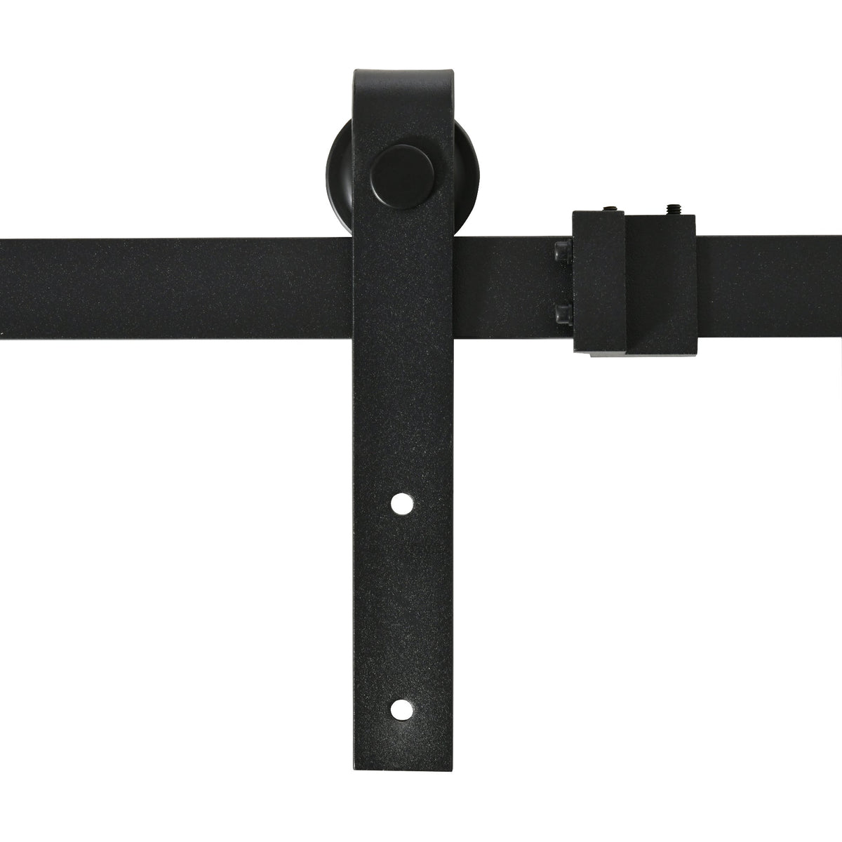Single Sliding Door Track System Accessories, Carbon Steel, Black