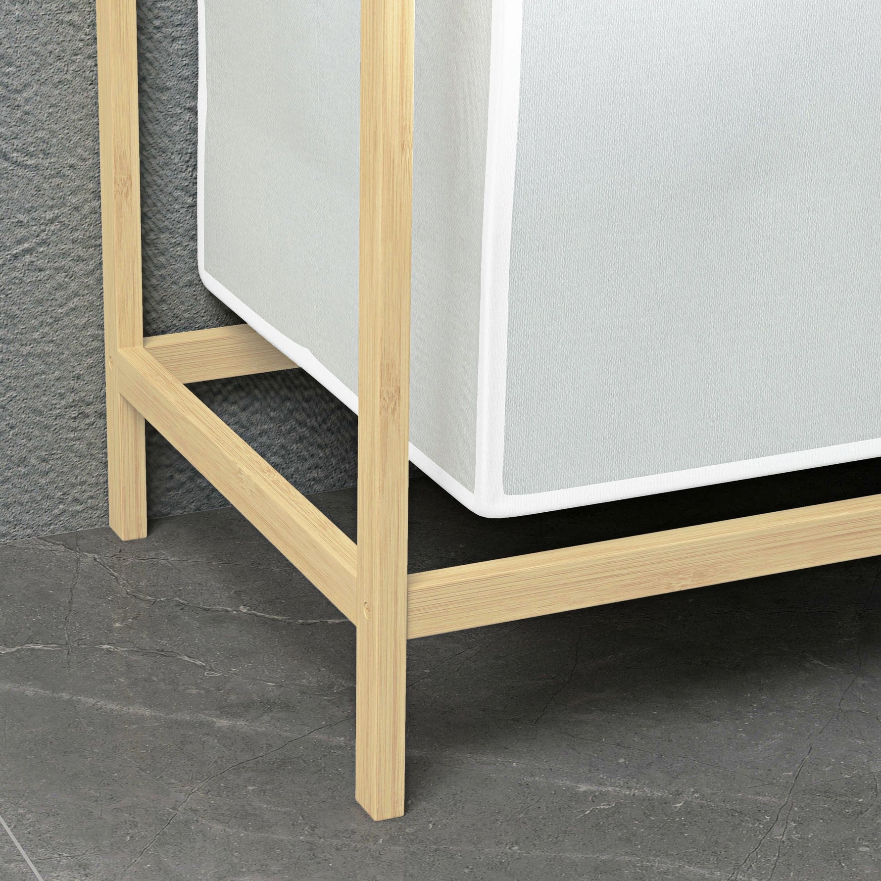 Laundry Basket with 2 Removable Bags, Bamboo Cream