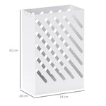 Umbrella stand with 4 hooks and water tray, steel, white