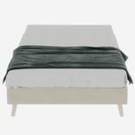 Modern Minimalist Bed Frame 140x200 Low-Profile Base - Beige Dutch Velvet