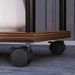 5-Tier Plant Stand, Wheels, 110cm High, Steel Wood, Charred