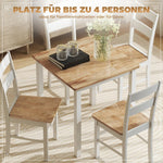 Dining Table for 4 People, Rubber Wood, Natural