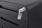 Mobile File Cabinet 3 Drawer Legal/Letter/A4 Under Desk Steel Black