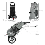 Cargo Trailer & Shopping Trolley 2-in-1, 24.3 kg, 55 L, Aluminium + Oxford, Grey + Silver