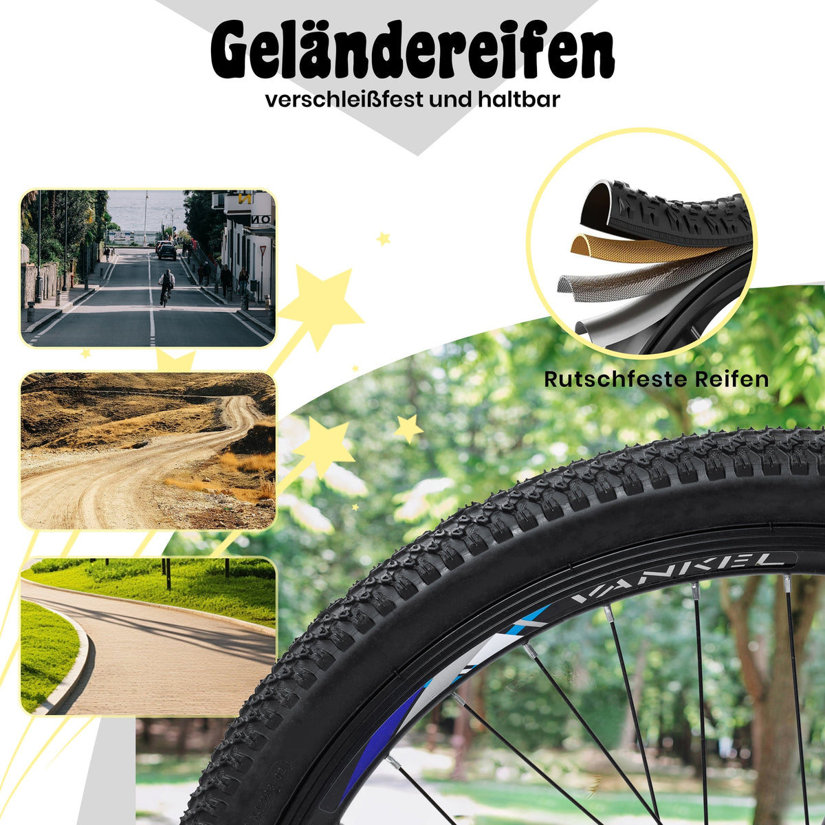 24-Inch Mountain Bike for Boys and Girls, 6-Speed Gears and Shock-Absorbing Fork, Steel Frame