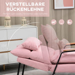 Wingback Chair with Footstool, Reclining, Pink