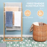 Freestanding Towel Rack 3 Bars 48x25.8x94cm Bamboo Natural