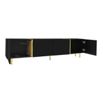 TV Cabinet and Coffee Table Set, High Gloss, Black
