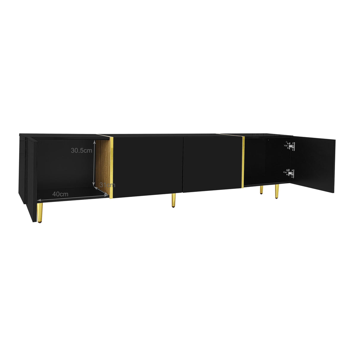 TV Cabinet and Coffee Table Set, High Gloss, Black