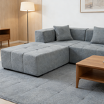 Shaped Convertible Modular Couch 3-Seat Boneless No Assembly - Gray