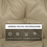 3-Seater Bench Cushion 150x98x8 cm with Ties, Khaki
