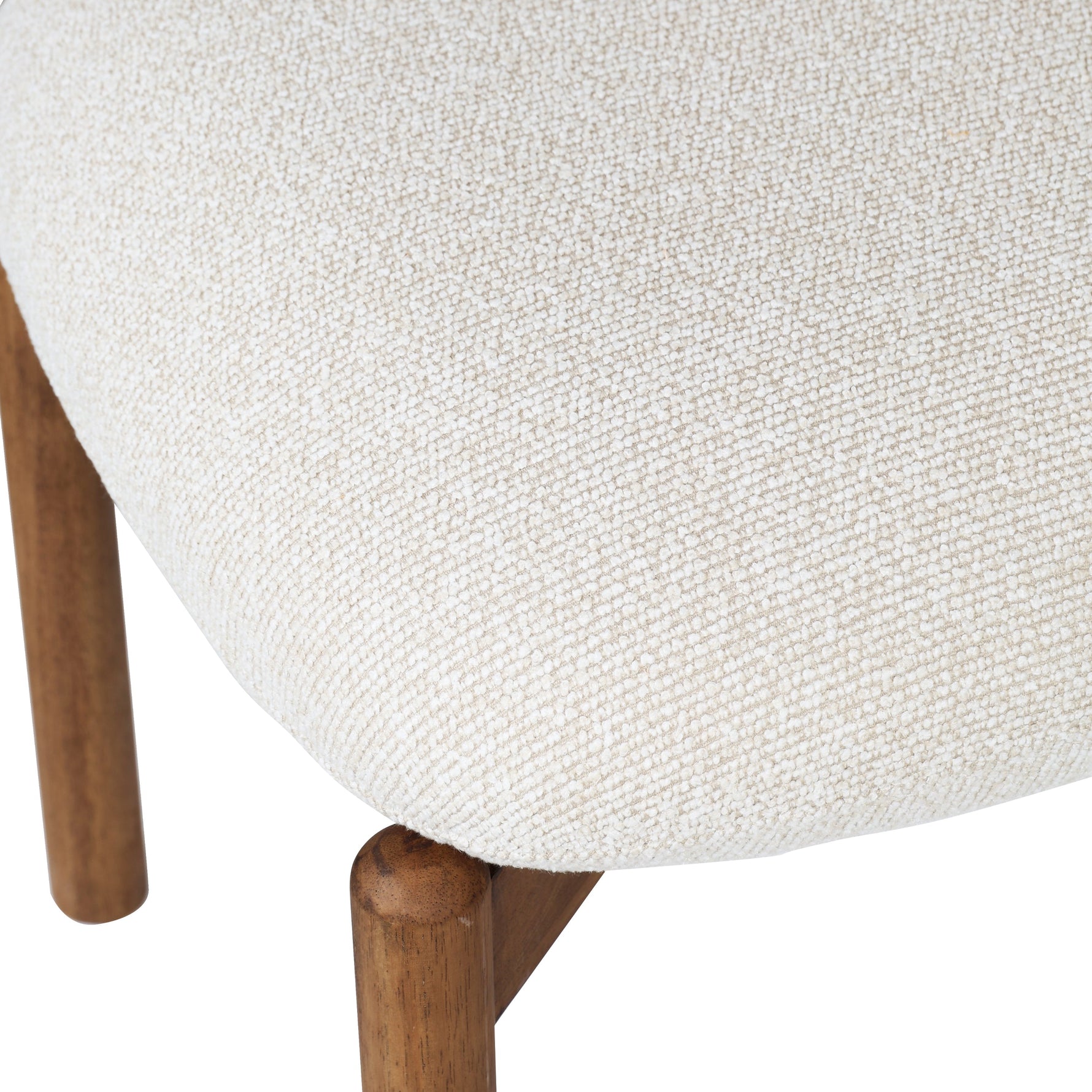 Wooden Chair Frank Upholstered Seat Small Packing Size, Walnut/Beige