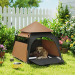 Pet Tent, Dog Tent, Foldable Weatherproof, Dark Brown