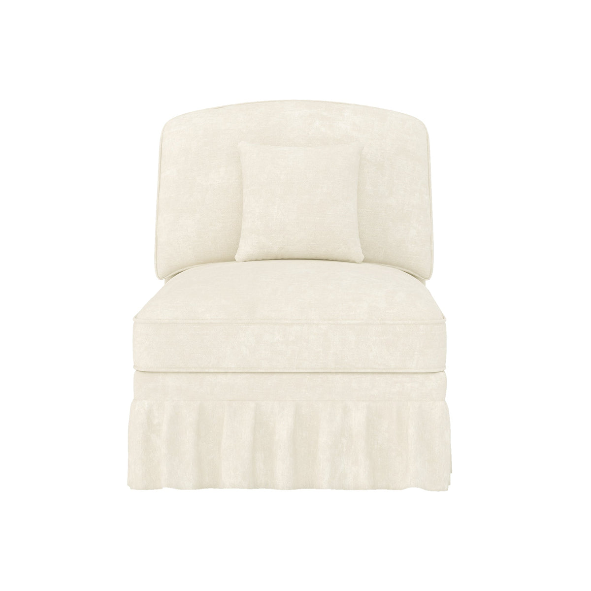 Windsor Sofa without Armrests with 1 Cushion, Chenille, White