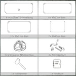 Shoe Rack Shelf for 6 Pairs of Shoes, Modular DIY, Plastic Black+White