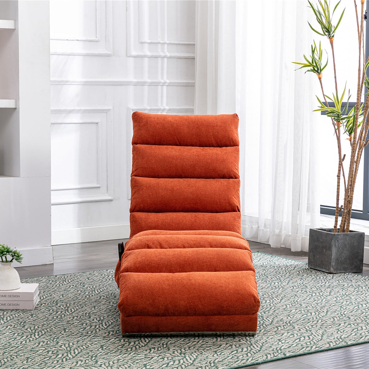 Relaxation Lounger with Full Body Support and Vibration Function, Bagcloth