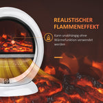 LED Electric Fireplace, 1500W Flame Effect, White ABS Plastic
