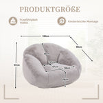 Soft Plush Beanbag Sofa, Non-slip and No Assembly Required, Artificial Rabbit Fur