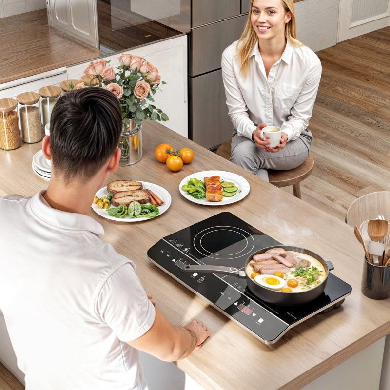 Induction Hob, 2 Plate Portable, 3500W, Black