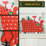 Advent Calendar, 24 Compartments Christmas Box, MDF Board Red