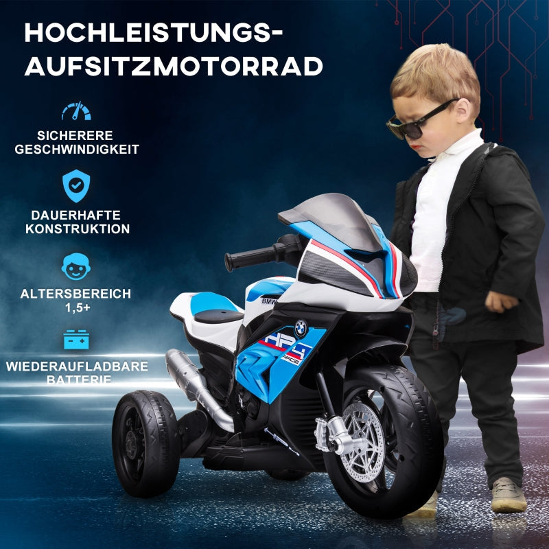 Children's Motorcycle, Electric, Headlights, 3 Music Modes, Blue