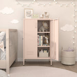 2 Door Metal Storage Cabinet with 2 Adjustable Shelves, Pink