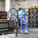 Bicycle Assembly & Repair Stand, 40 kg Capacity Foldable Height-Adjustable 360° Rotatable, Black Metal