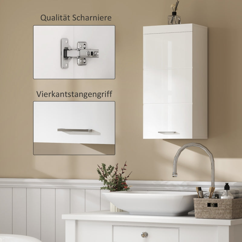Wall Cabinet, Bathroom Kitchen Medicine, 2 Levels, Wall-Mounted, White