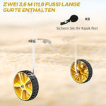 Kayak Trolley Adjustable, Tension Strap, Aluminum Yellow