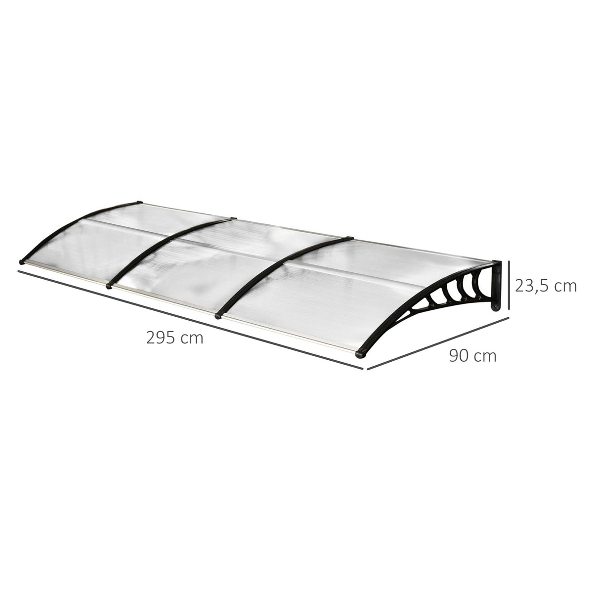 Canopy for Front Door, Pent Arch with UV Protection and Rain Protection, Polycarbonate