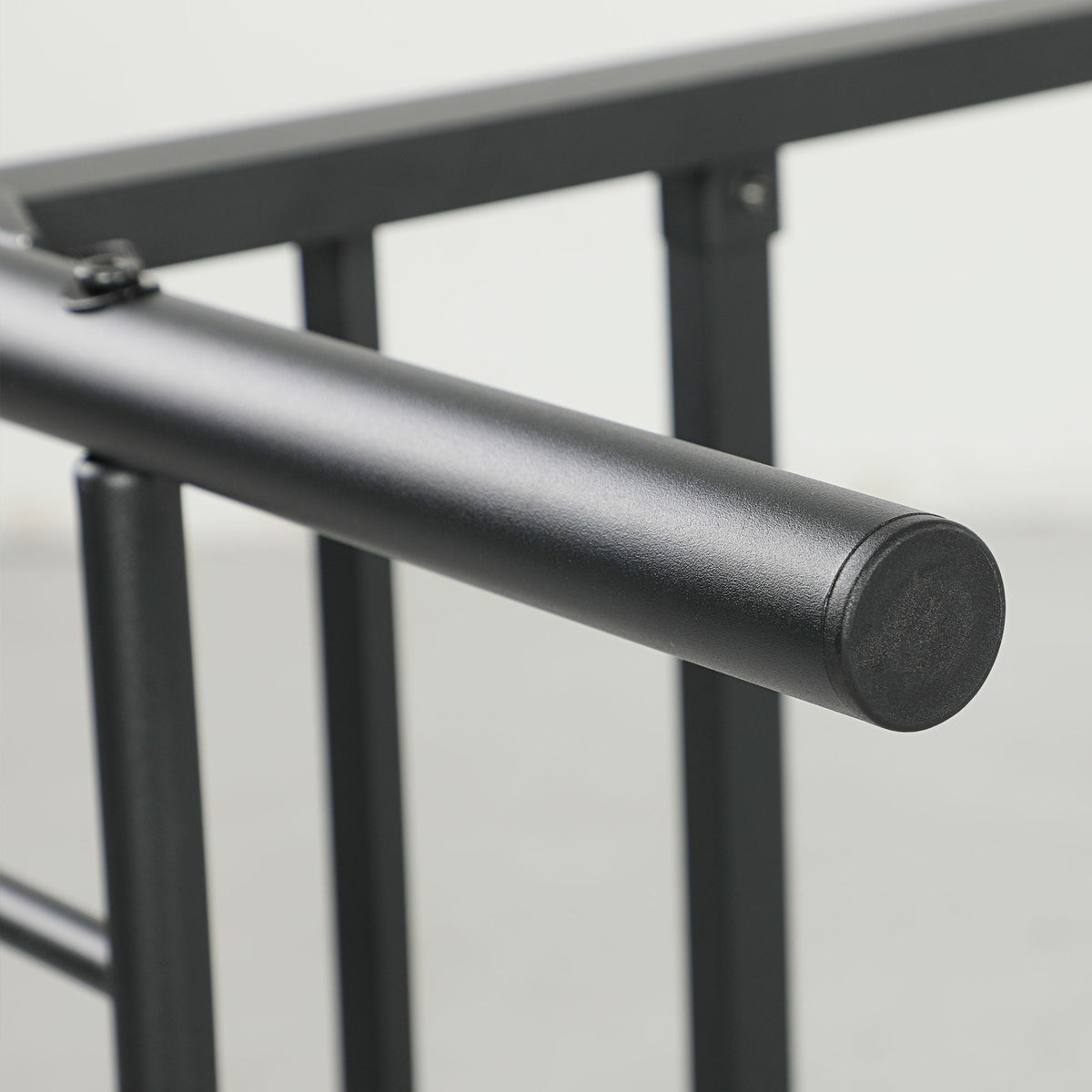 Bed Frame, Foldable, 82.5 cm High, Metal, Black