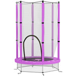 Children's Trampoline Ø140 cm, Indoor with Safety Net, Rubber Rope, Purple