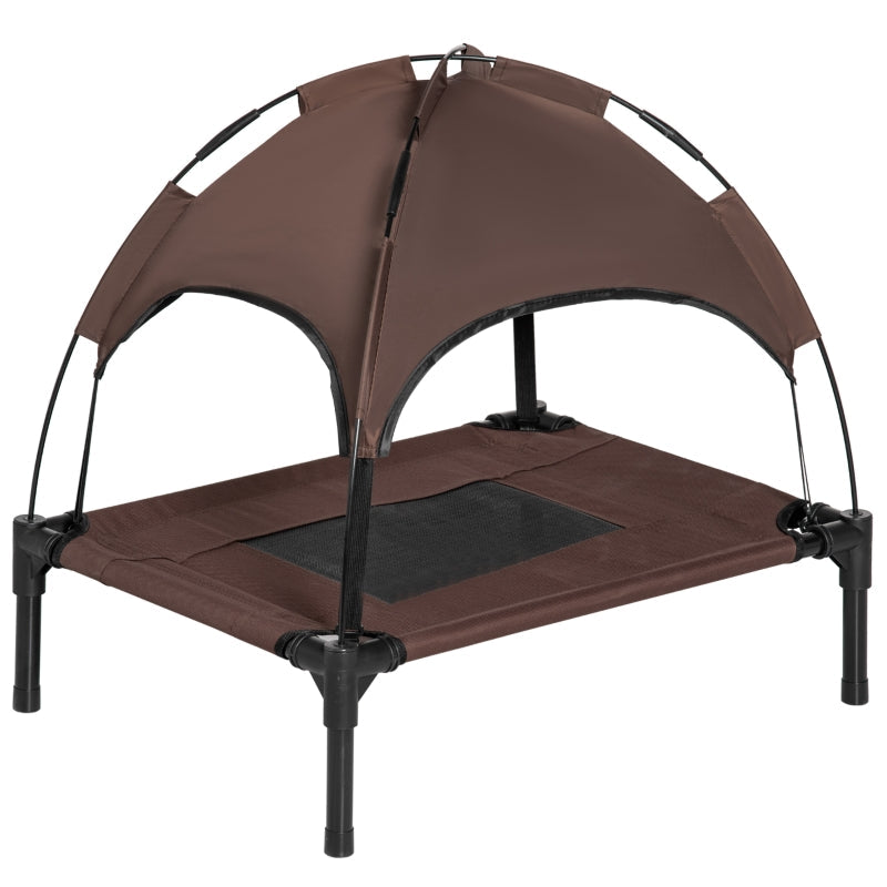 Outdoor Pet Bed, Elevated Canopy Dog Bed, Taffeta Fabric, Coffee