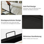 Upholstered Bed 140x200 Double LED Headboard USB C Hydraulic Storage, Grey Cotton